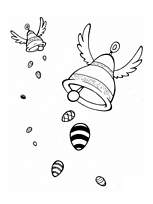 coloriage cloches de paques qui distribuent des oeufs en chocolat